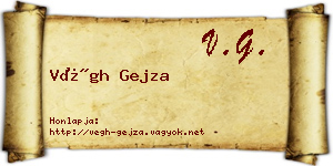 Végh Gejza névjegykártya