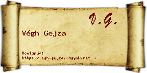 Végh Gejza névjegykártya